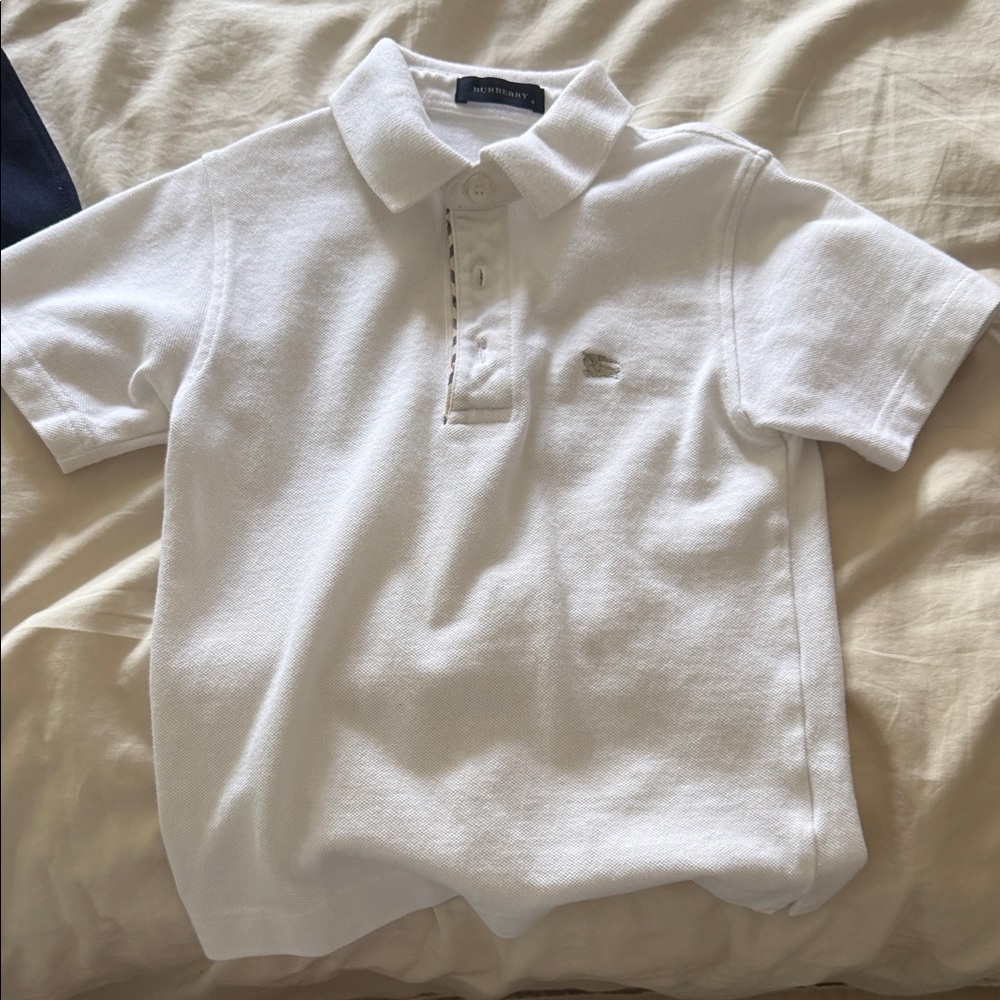 Burberry White Short-Sleeve Polo Shirt